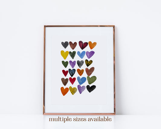 LGBTQ Hearts Pride Poster Print
