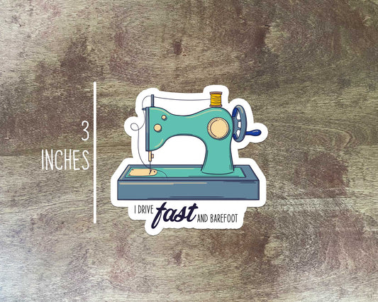 Drive Fast and Barefoot Sticker