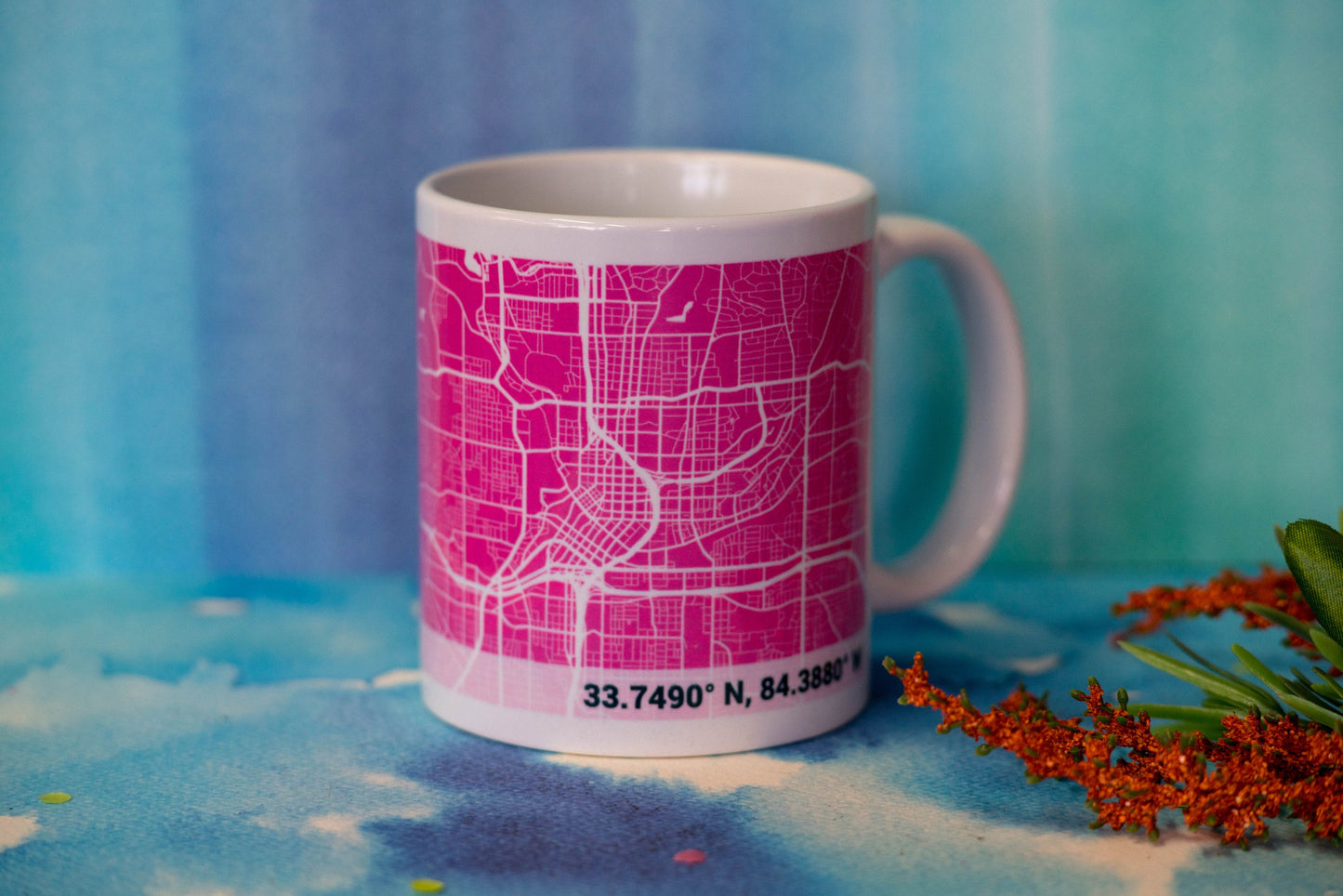 Personalized PINK City Map Mug