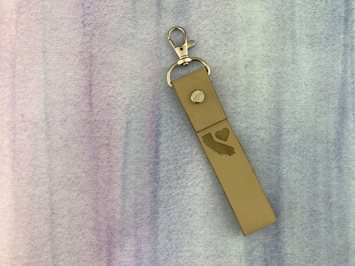 Personalized Location Leather Keychain