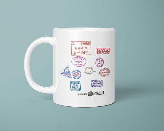 Passport Stamps Coffee Mug