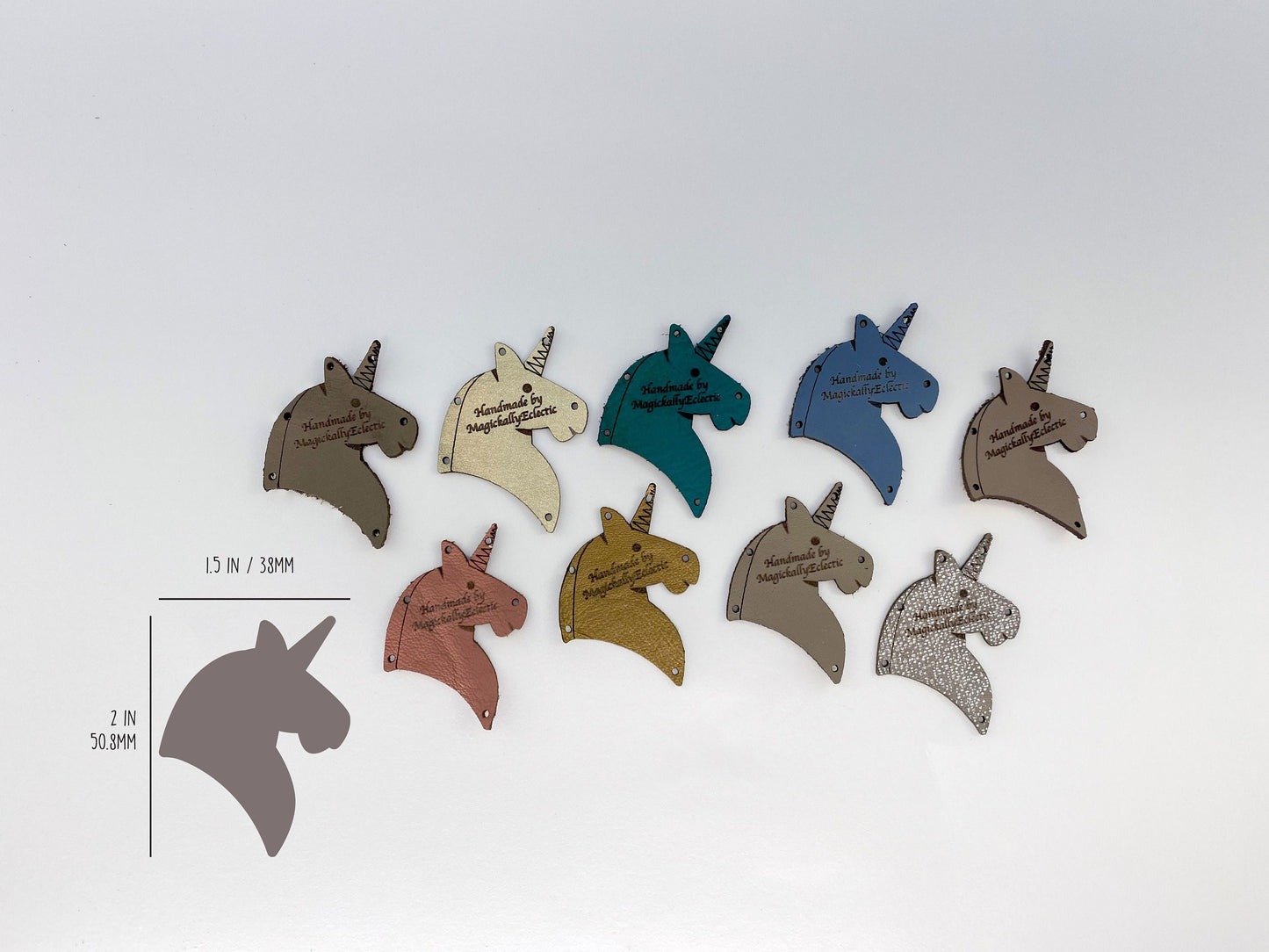 Leather Garment Tags - Unicorns