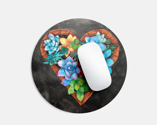 Heart Succulents Mousepad