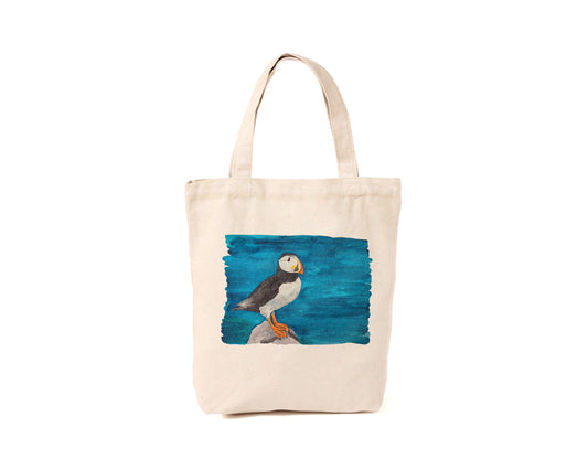 Painted Puffin Tote Bag