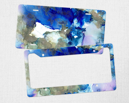 Blue Abstract License Plate