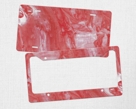 Burgundy Abstract License Plate