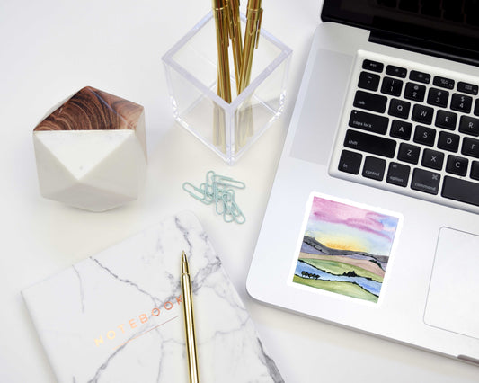 River Sunset Sticker