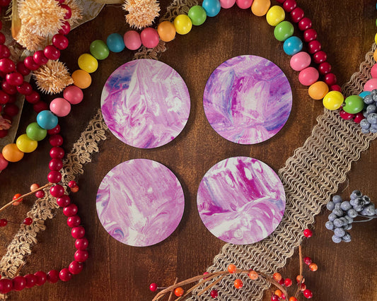 Lavendar Abstract Coasters Set of 4