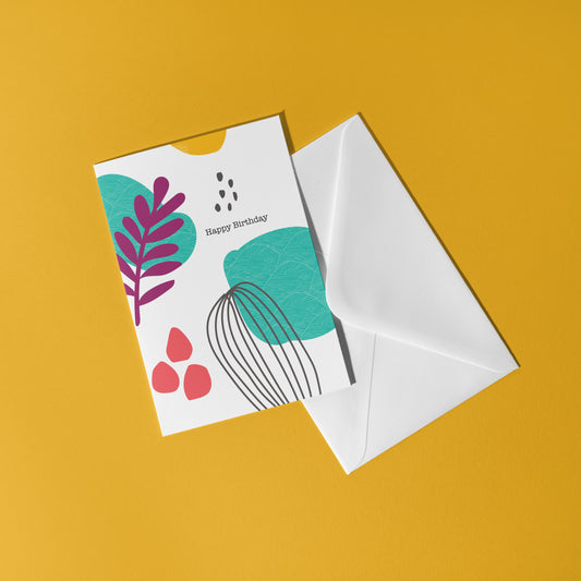 Midcentury Modern Happy Birthday Card