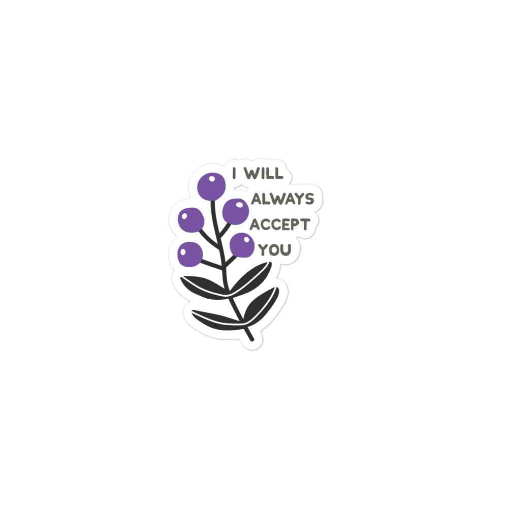 Asexual No. 100 Sticker - I will always accept you