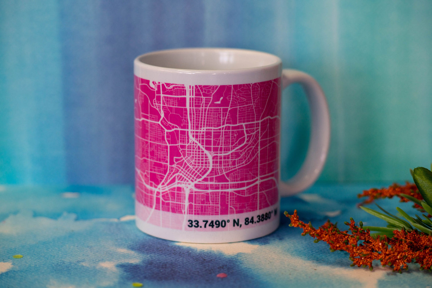 Personalized PINK City Map Mug