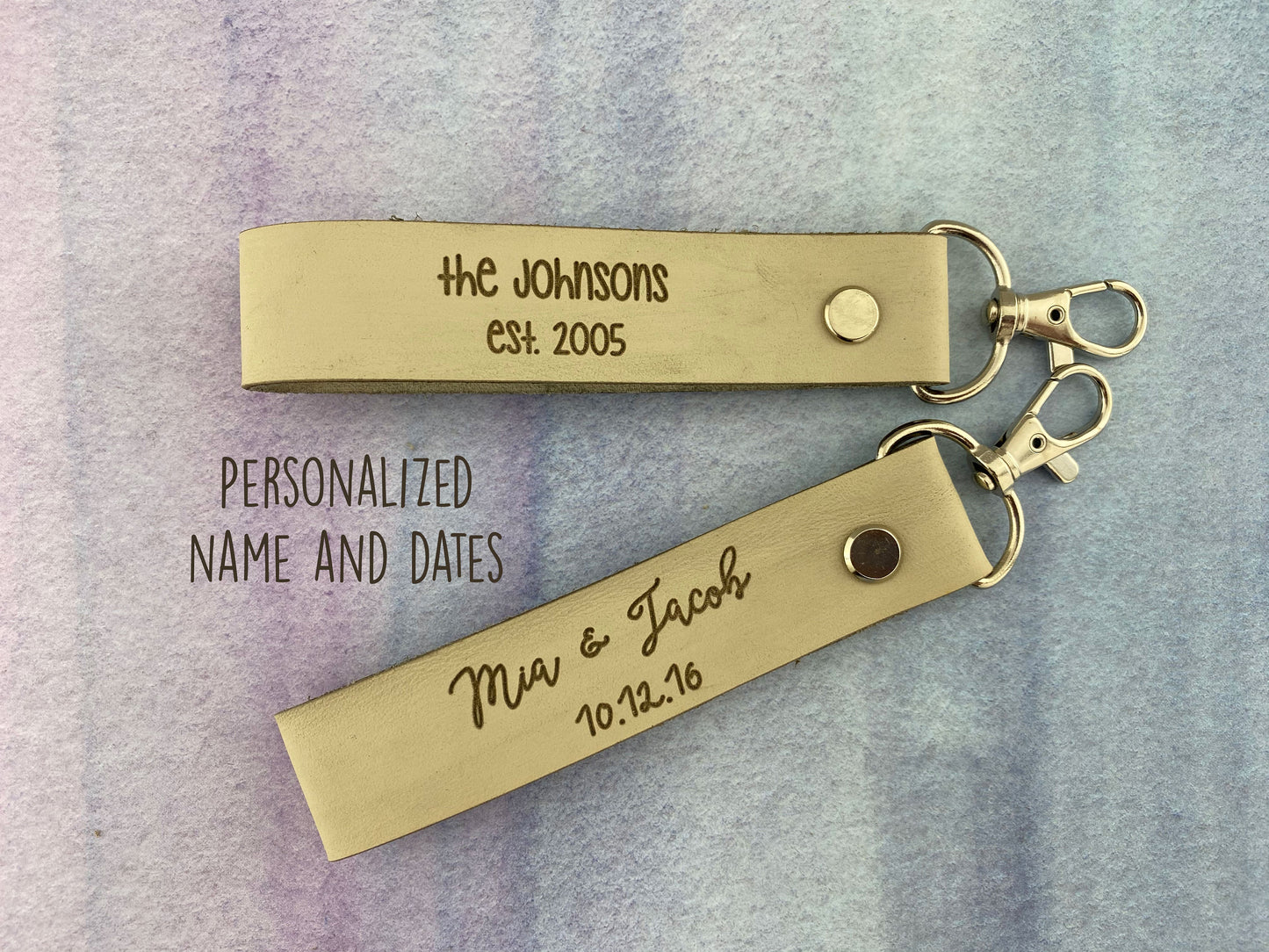 Personalized Family Leather Keychain