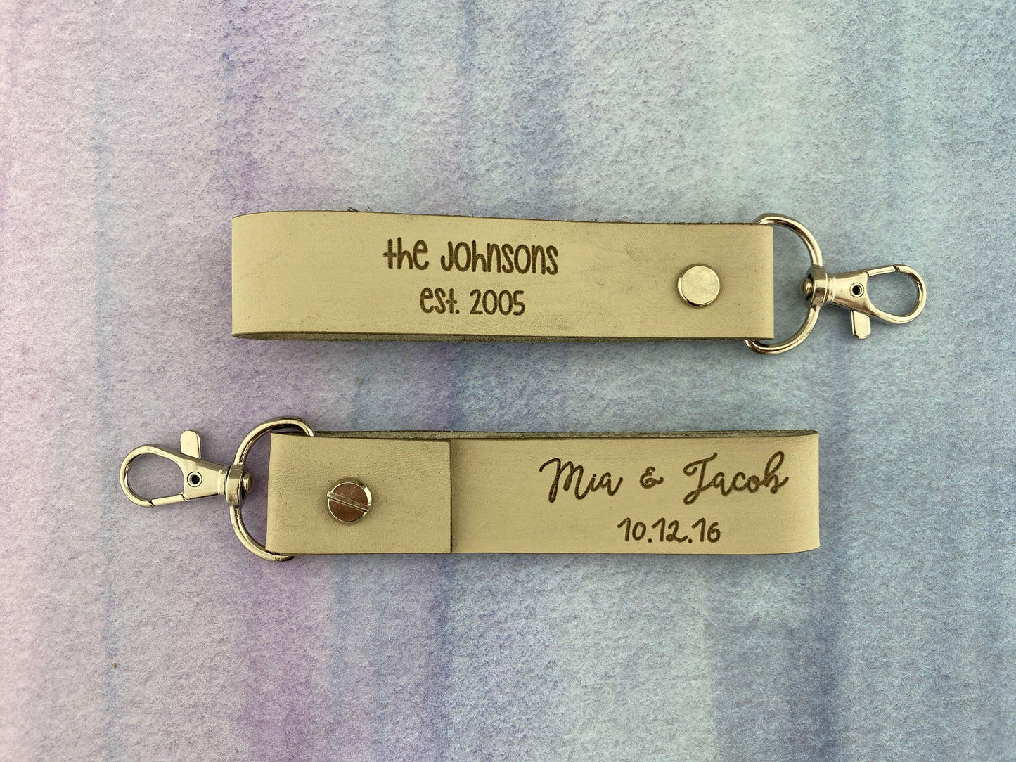 Personalized Family Leather Keychain