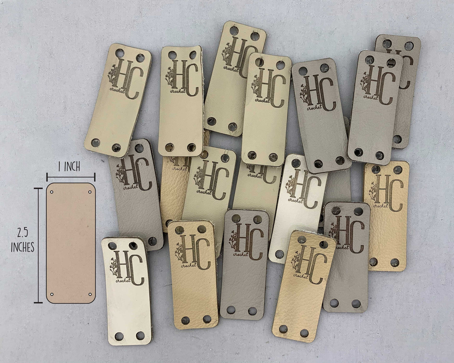 Leather Garment Tags - Single Sided Fold Overs