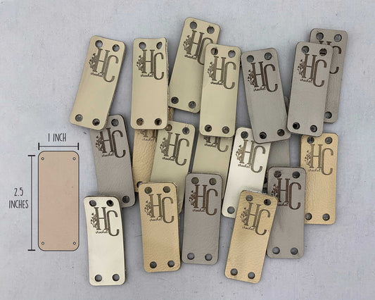Leather Garment Tags - Single Sided Fold Overs