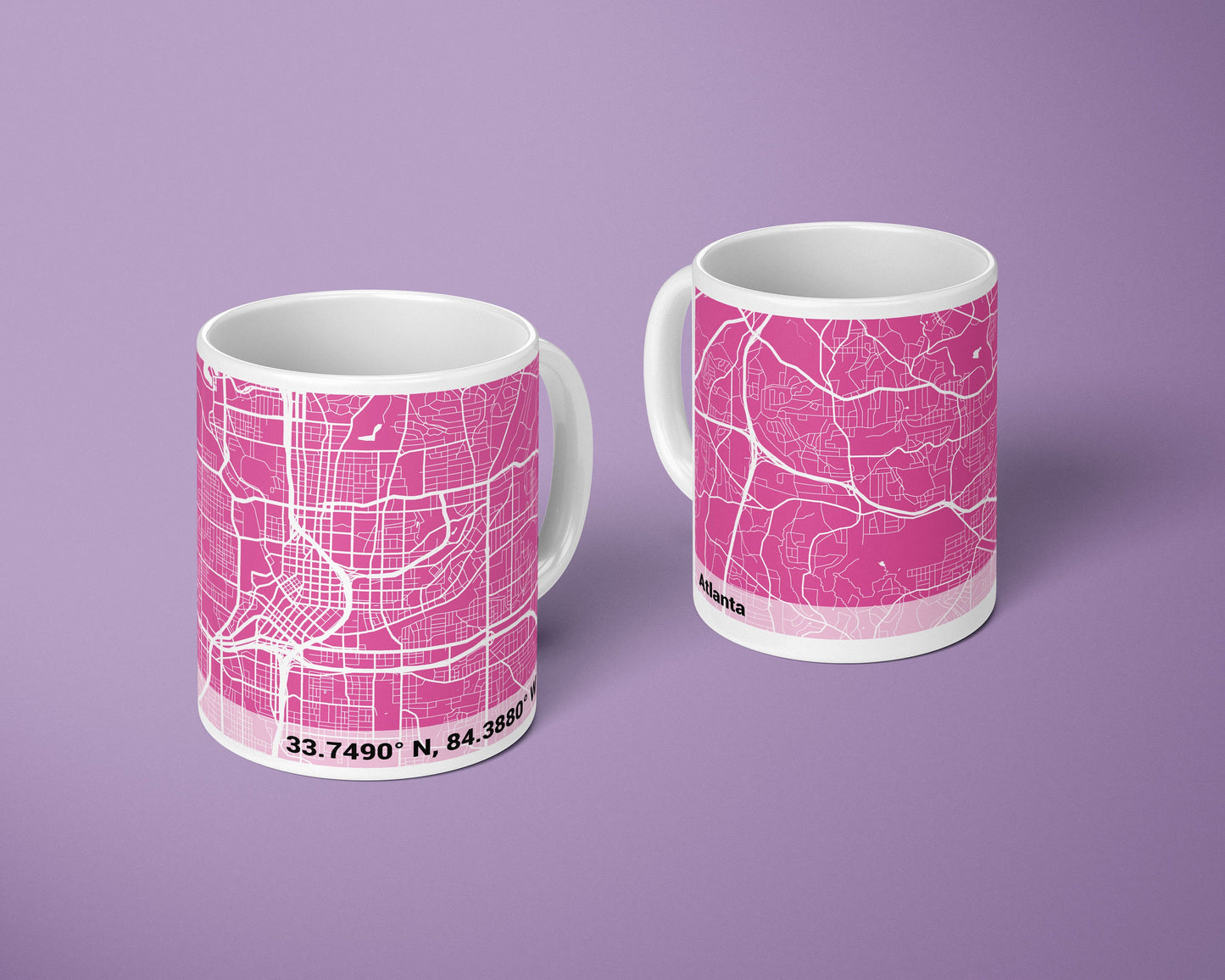 Personalized PINK City Map Mug