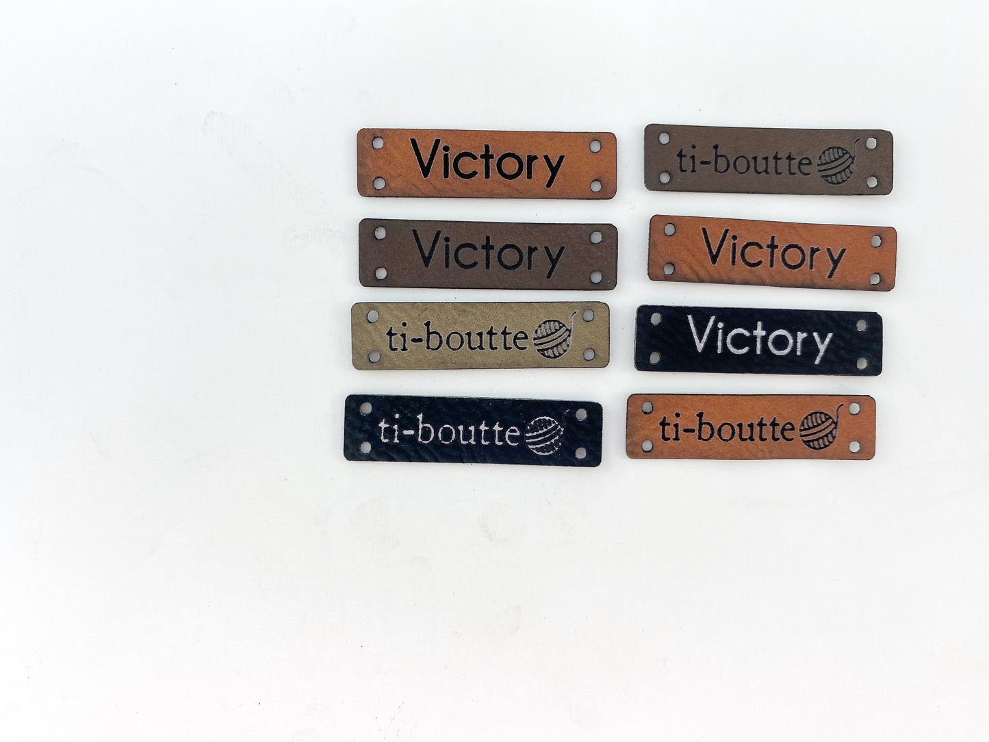Faux Leather Knitting Tags - Small Bars