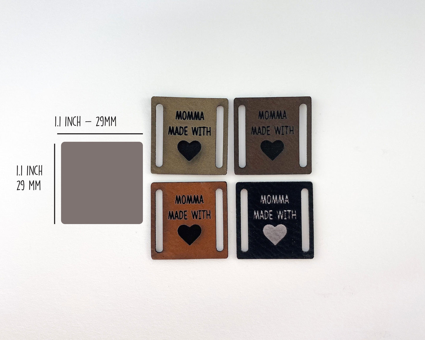 Faux Leather Knitting Tags - Small Bars