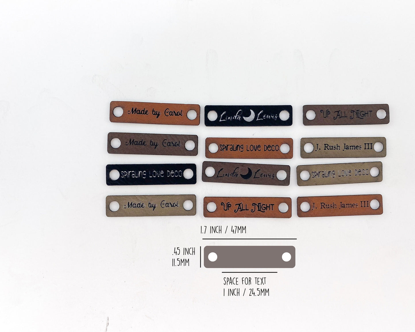 Faux Leather Knitting Tags - Small Bars with Yarn Holes