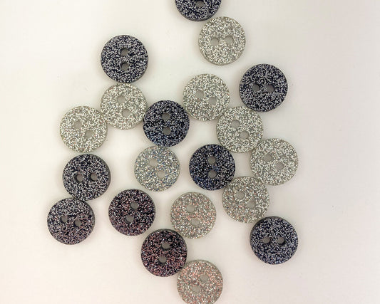 Glitter Acrylic Buttons 0.75" 3/4 inch 19mm