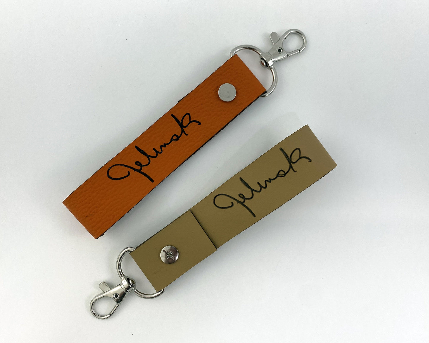 Personalized Engraved Leather Keychain