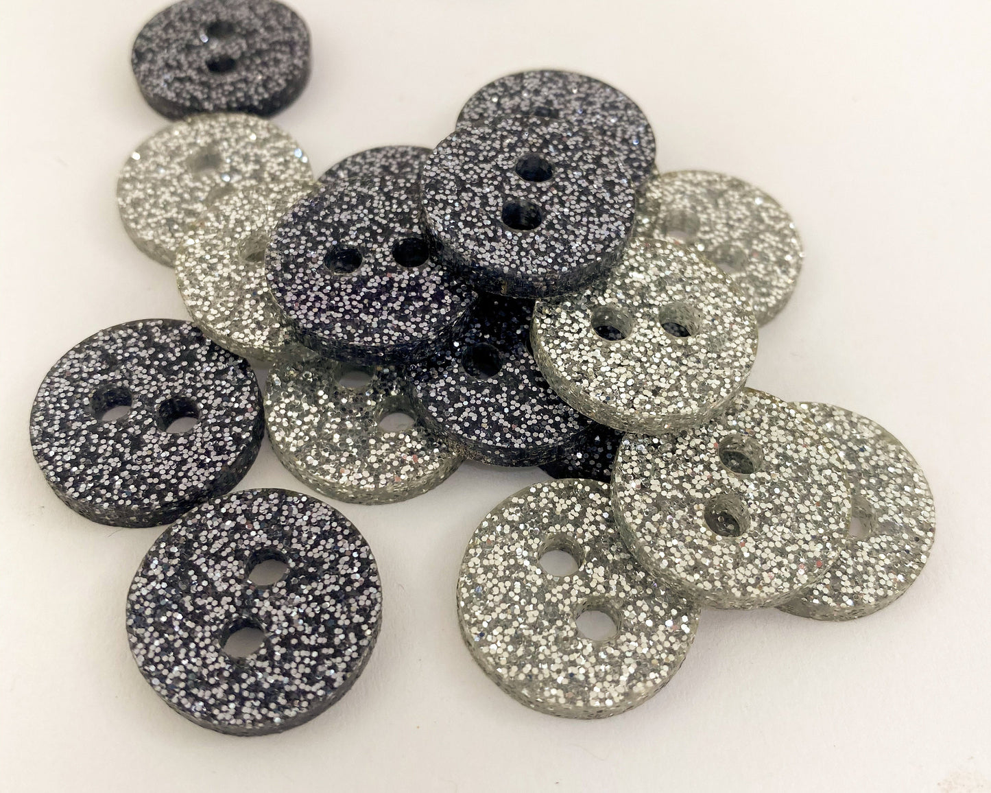 Glitter Acrylic Buttons 0.75" 3/4 inch 19mm