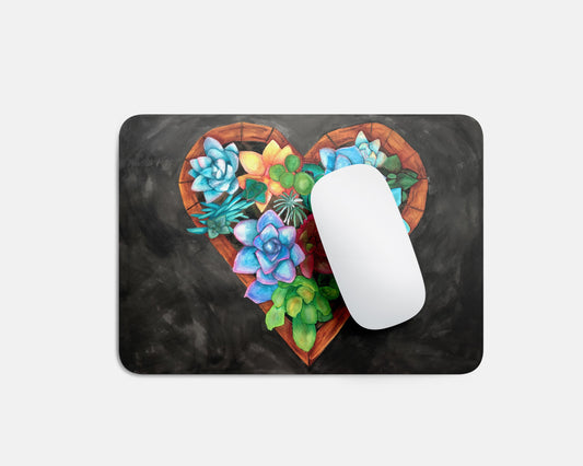 Heart Succulents Mousepad