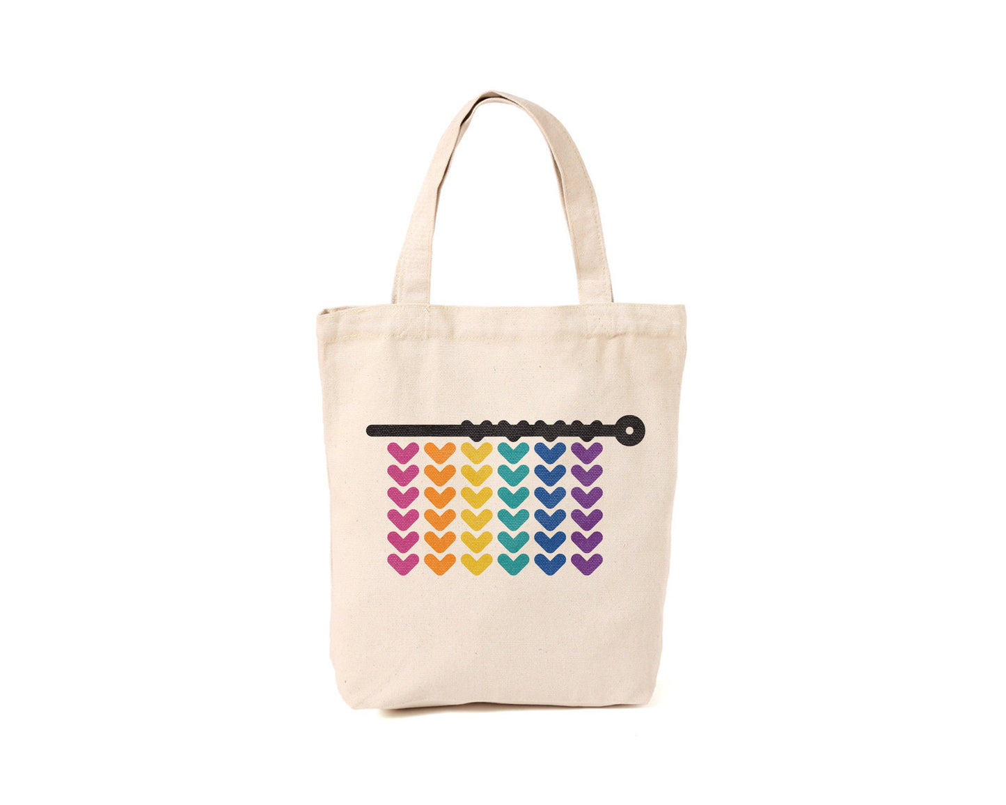 Rainbow Knitting Tote Bag