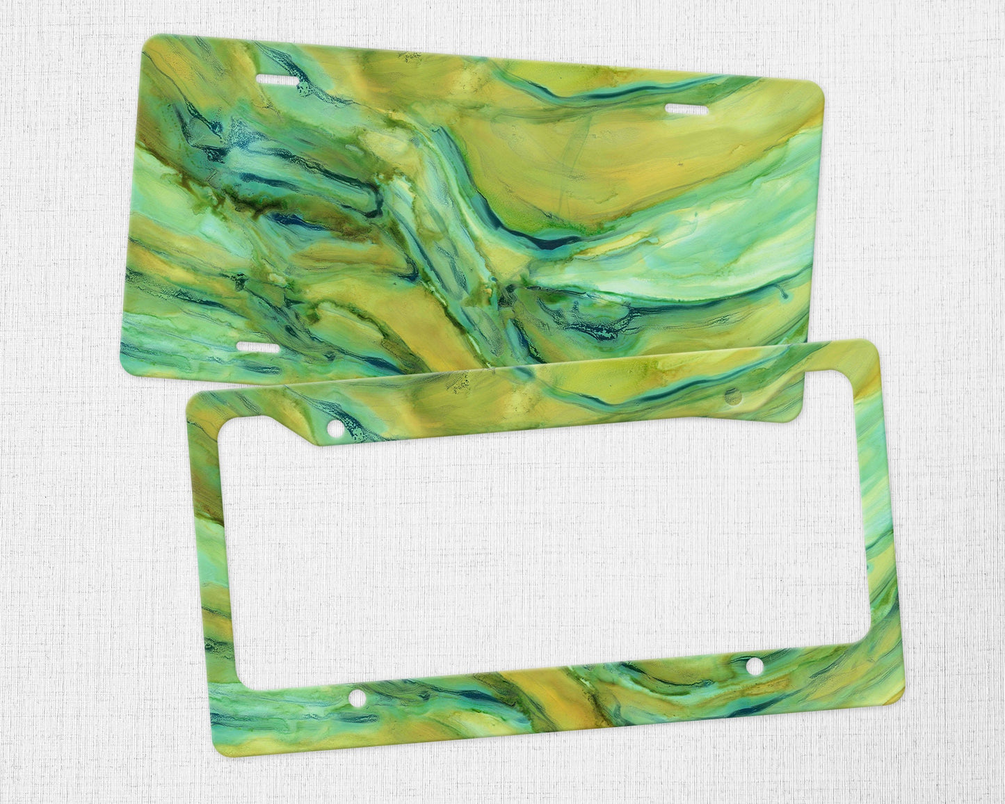 Green Abstract License Plate