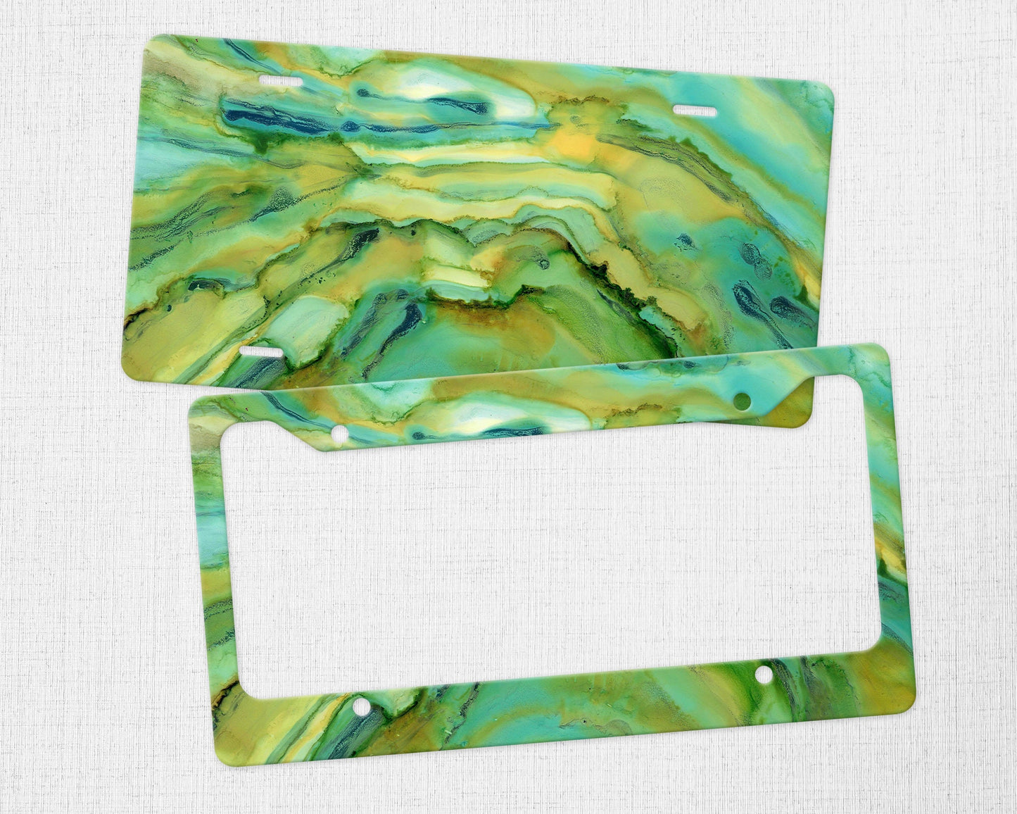 Green Abstract License Plate