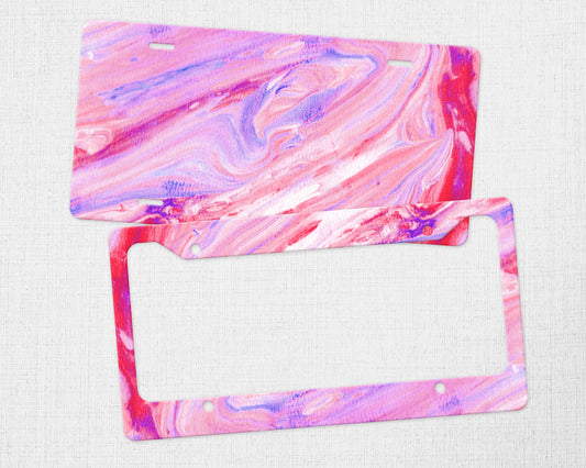 Pink and Red Abstract License Plate - Women living with HIV