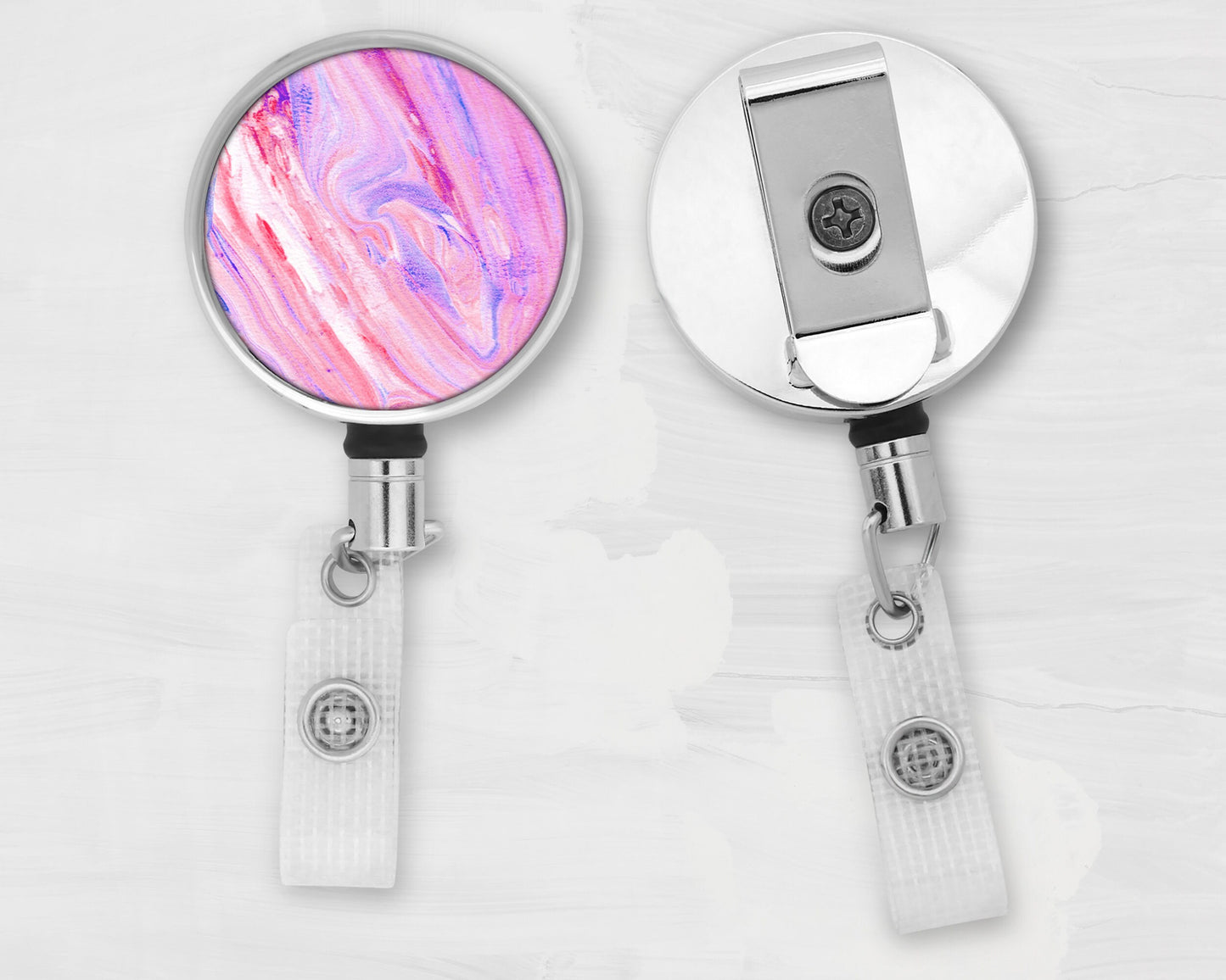 Purple and Red Abstract Art Badge Reel - Migraine, Raynaud's disease