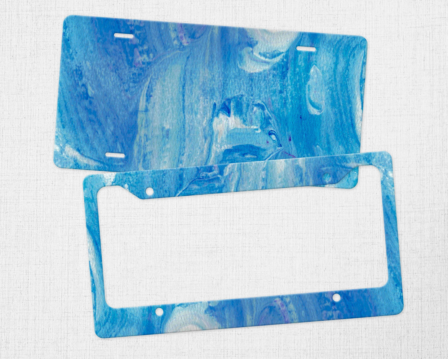 Blue Abstract License Plate