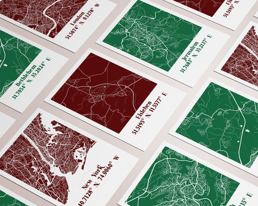 Christmas Card Maps Variety Pack