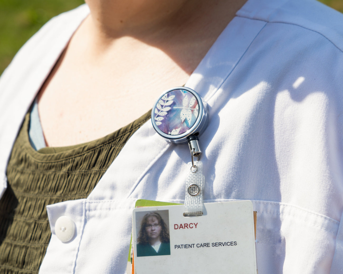 Blue Jean Abstract Art Badge Reel