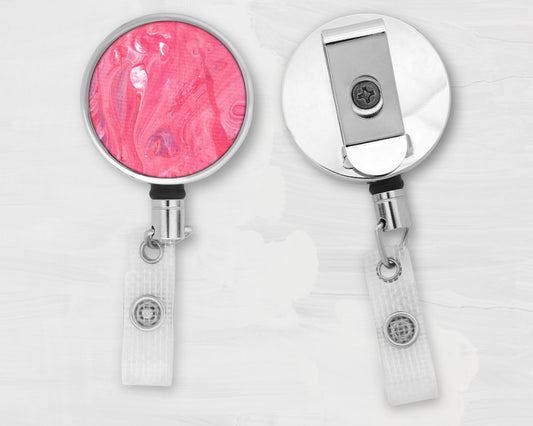 Red Abstract Art Badge Reel